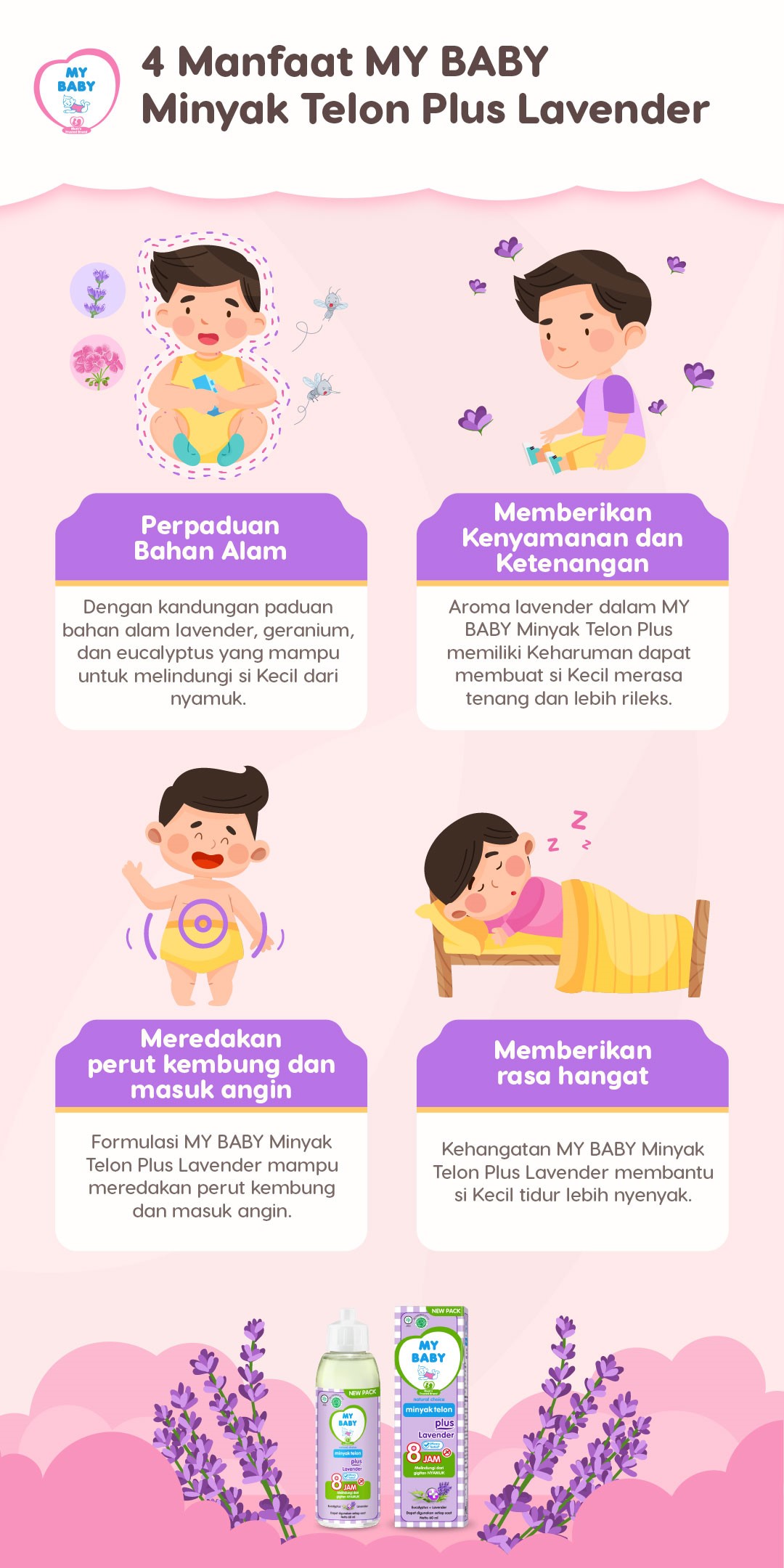 4 Manfaat MY BABY Minyak Telon Plus Lavender