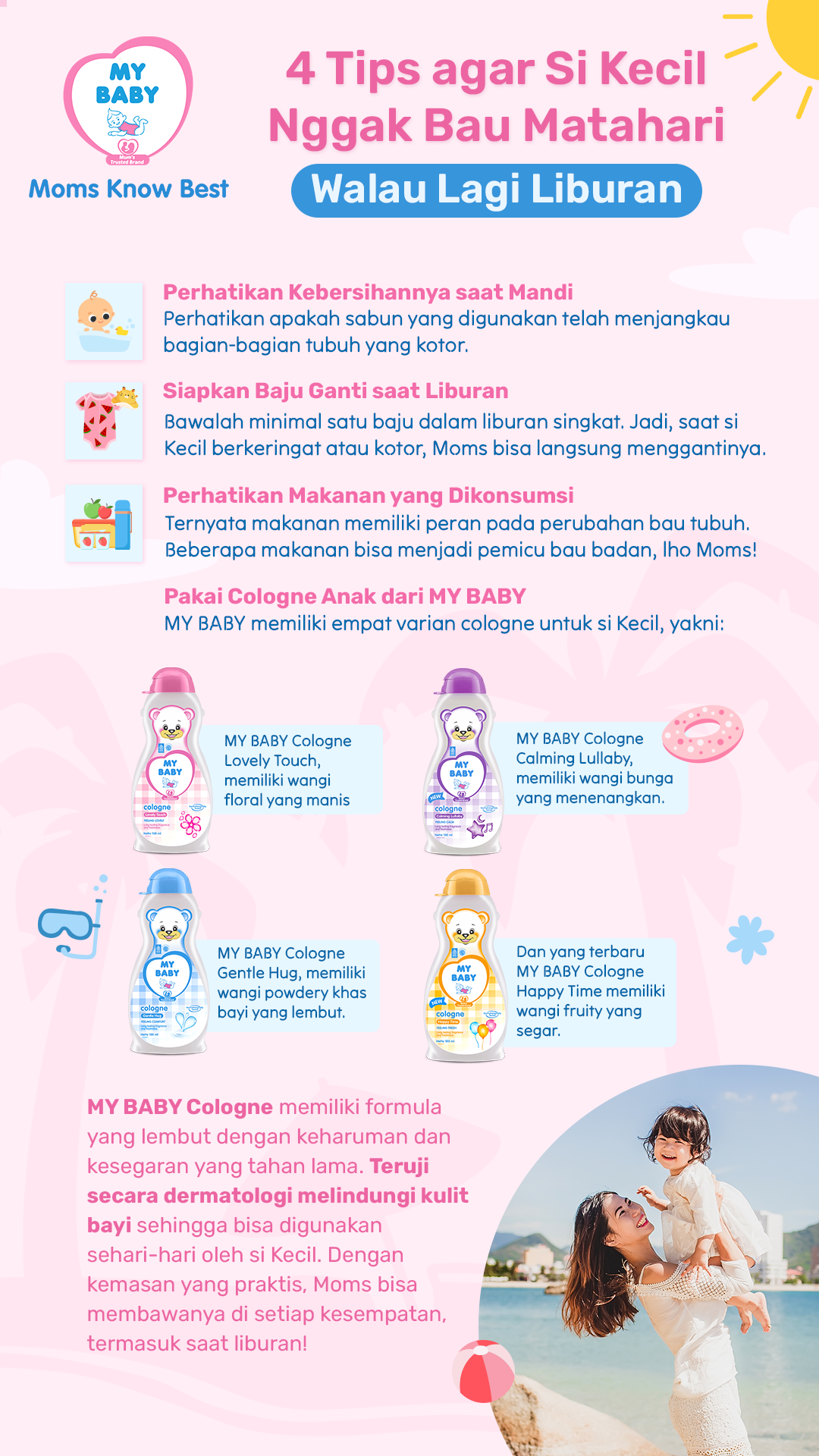 4 Tips agar Si Kecil Nggak Bau Matahari Walau Lagi Liburan