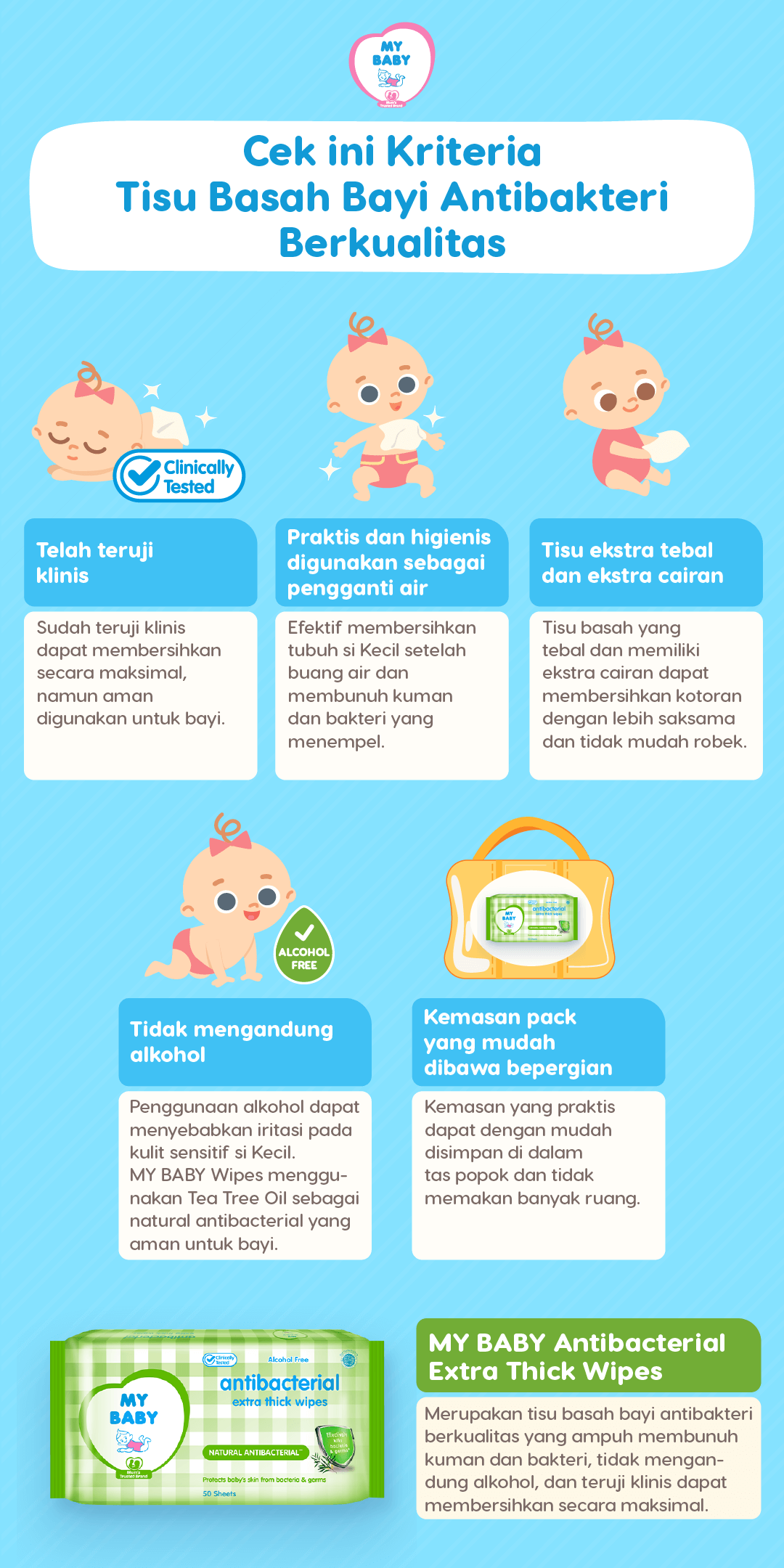 Cek ini Kriteria Tisu Basah Bayi Antibakteri Berkualitas