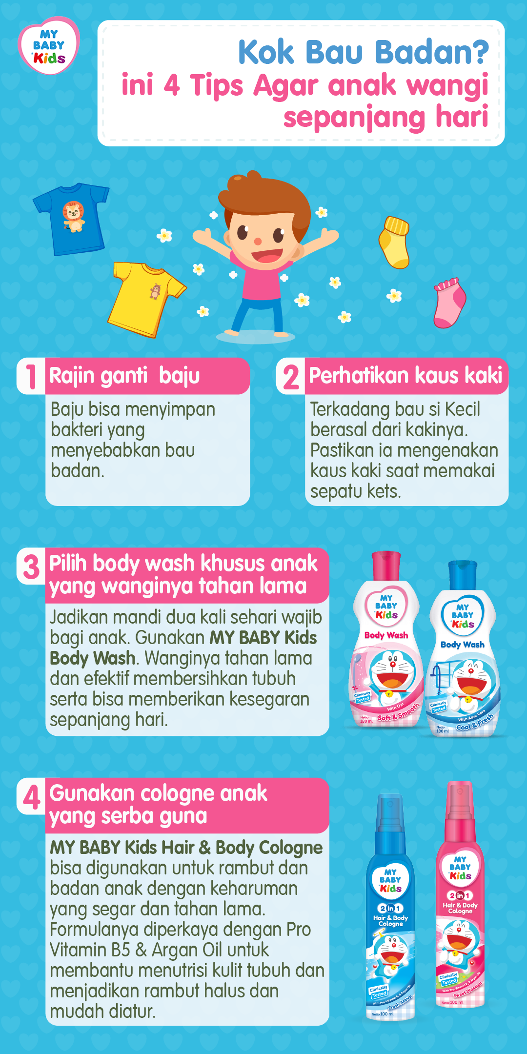 Kok Bau Badan? ini 4 Tips Agar anak wangi sepanjang hari